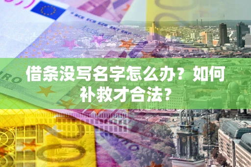 济南借条没写名字怎么办？如何补救才合法？