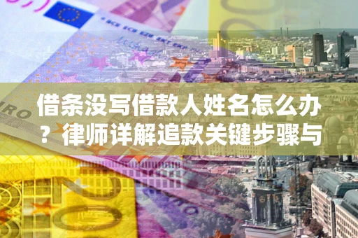 济南借条没写借款人姓名怎么办？律师详解追款关键步骤与证据链构建