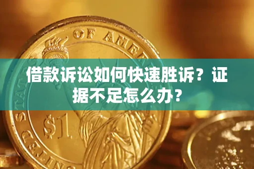 济南借款诉讼如何快速胜诉？证据不足怎么办？