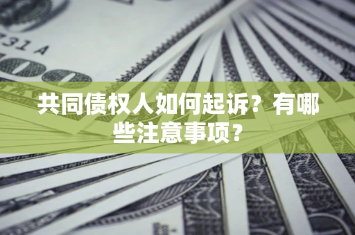 济南共同债权人如何起诉？有哪些注意事项？
